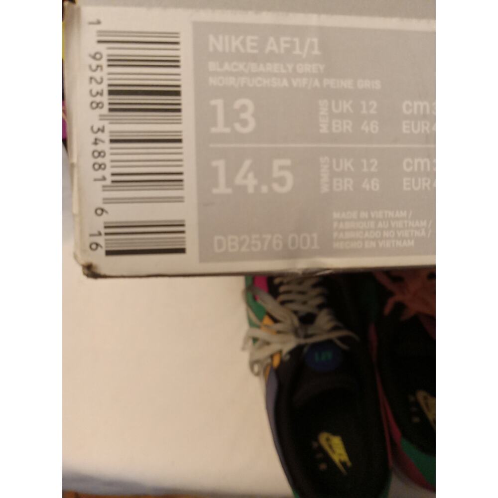 Nike Air Force 1/1 Mens Size 13 DB2576-001 Black Multi-Color IN BOX - Picture 7 of 7
